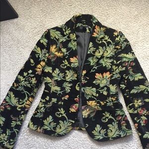 Black flower print Blazer